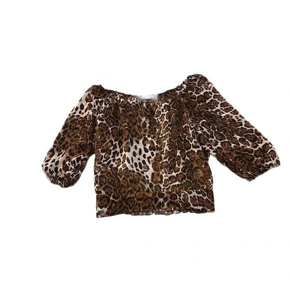HeartSoul Animal Print Off-Shoulder Blouse - Picture 2 of 11